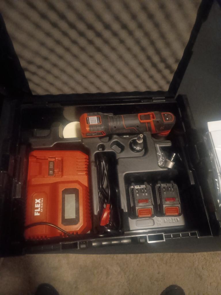 FLEX PXE 80 10.8-EC Accu Polijstmachine Set, Ophalen of Verzenden, Zo goed als nieuw