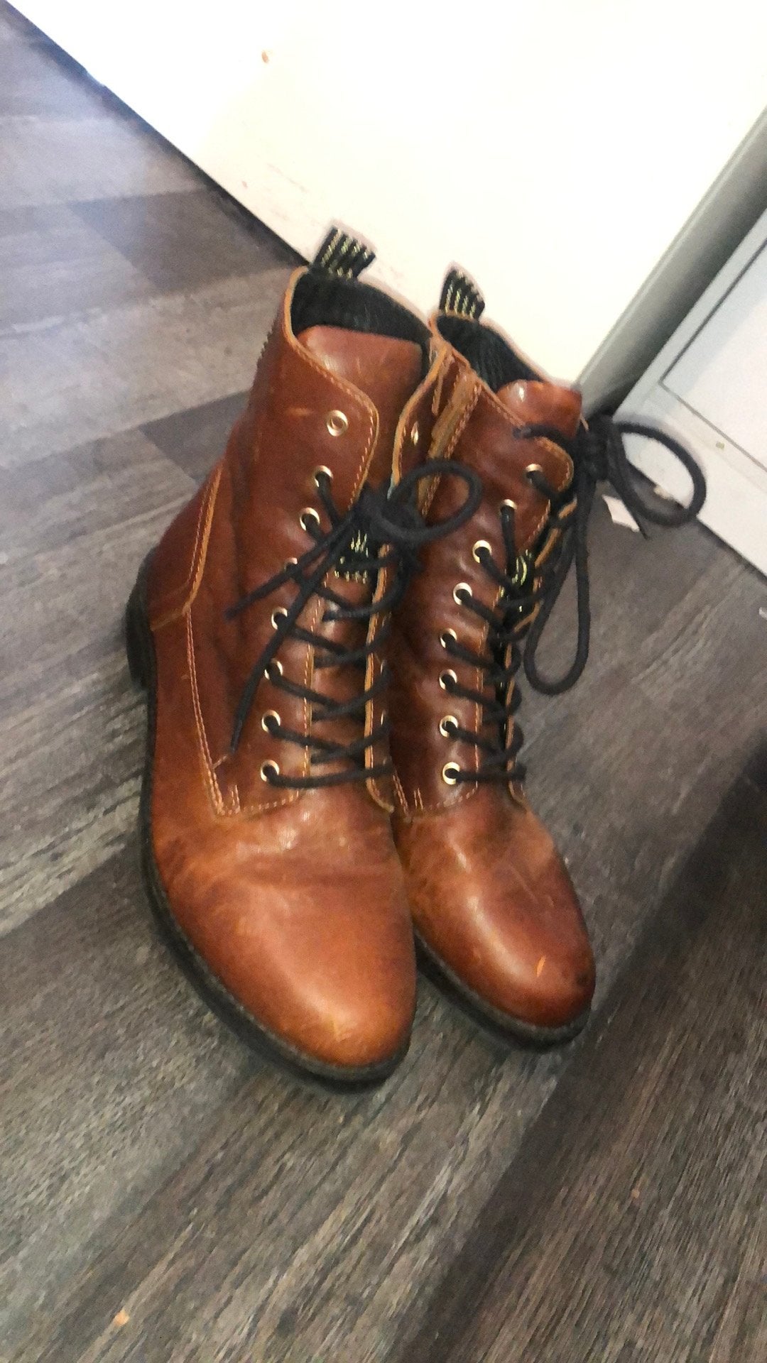 Cellini Cellini Veterboots cognac Nubuck, Kleding | Dames, Schoenen, Hoge laarzen, Bruin, Ophalen of Verzenden, Zo goed als nieuw