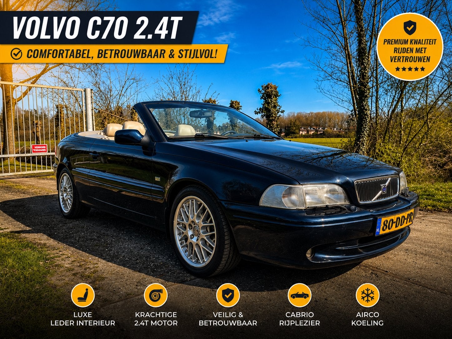 Volvo C70 2.4 T Cabrio AUT 1999•nwe apk•bbs•, Auto's, Volvo, C70, Cabriolet, Traction-control, Bedrijf