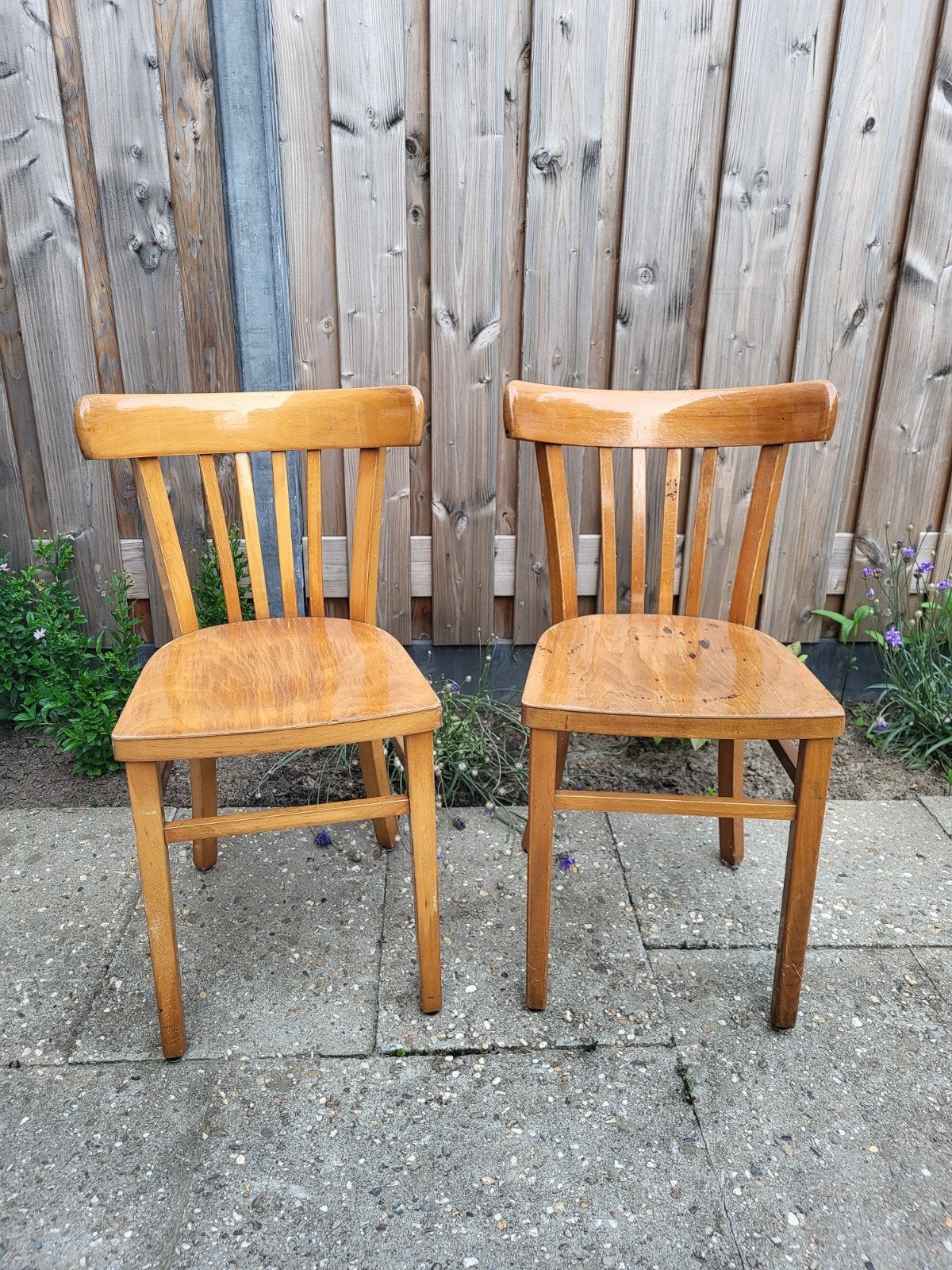 Set van 2 antieke café stoeltjes, Ophalen of Verzenden