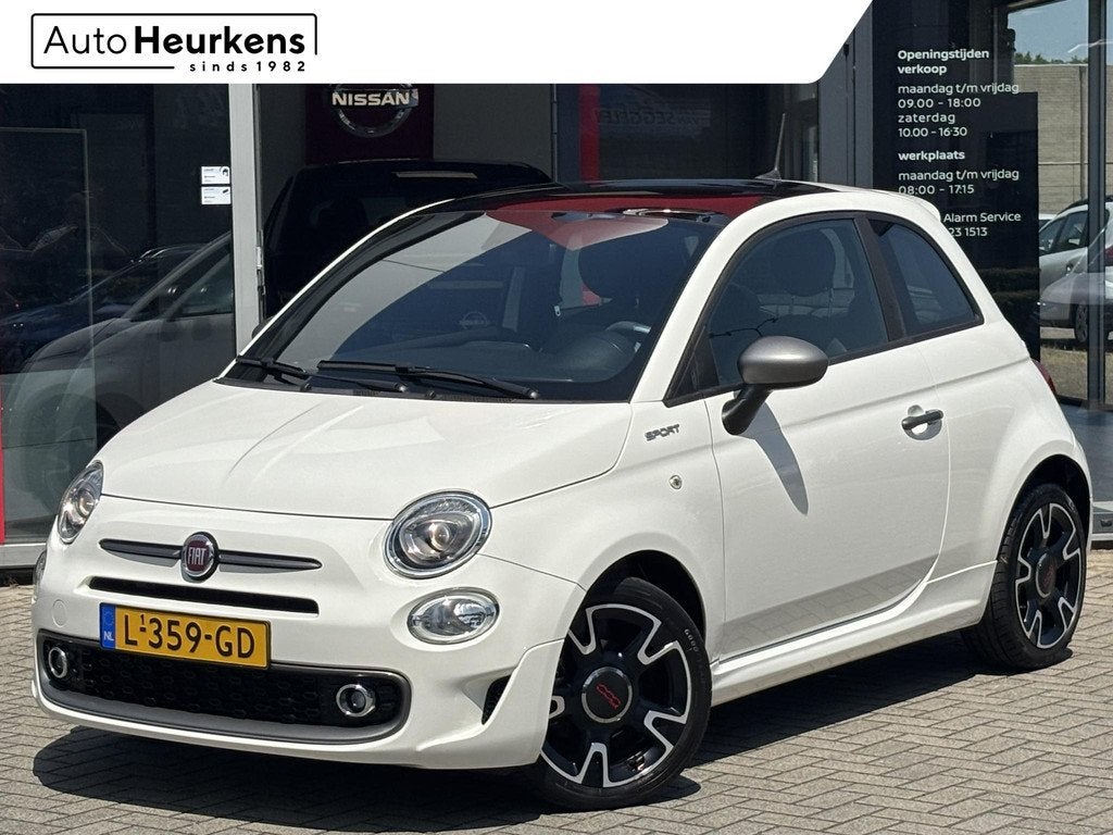 Fiat 500 1.0 Hybrid Sport | Panoramadak | Navigatie | 16 inc, Voorwielaandrijving, Stof, Euro 6, 4 stoelen