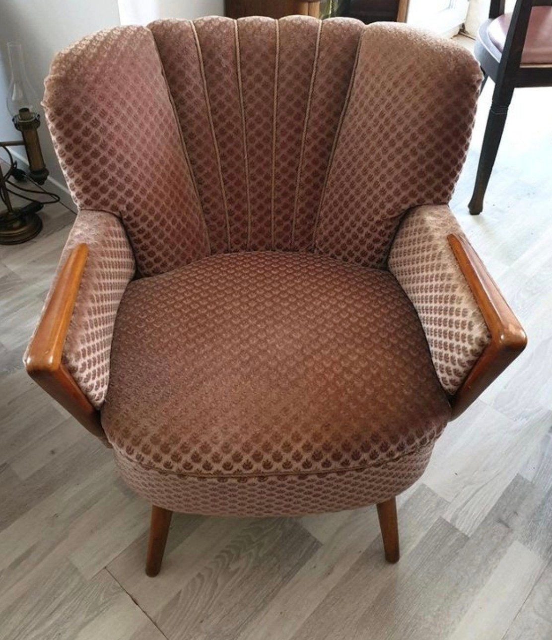 Vintage jaren 60 teak fauteuil, Ophalen, Gebruikt