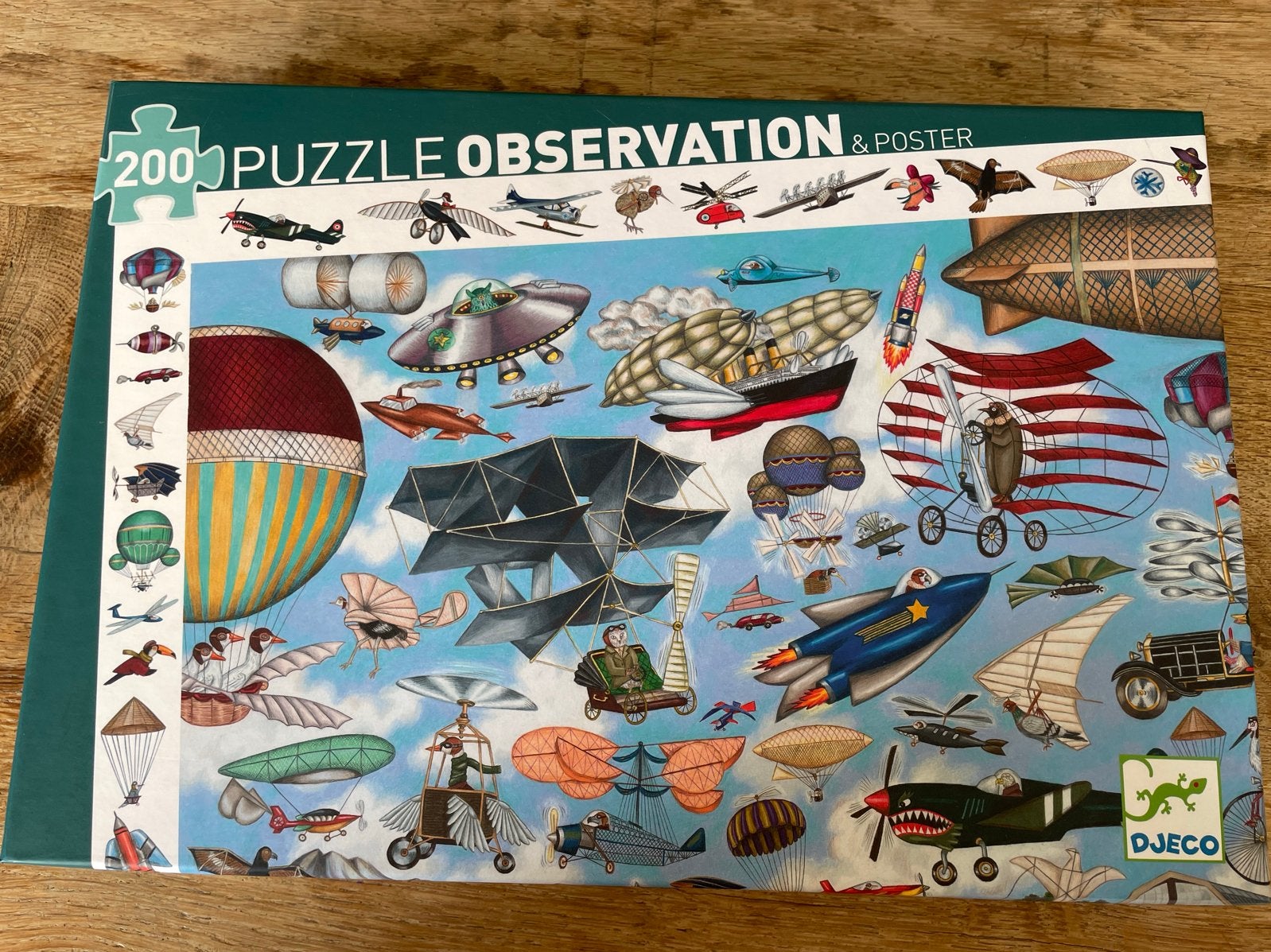 Djeco Aero Club Observatie Puzzel 200 stukjes, Ophalen of Verzenden, Zo goed als nieuw