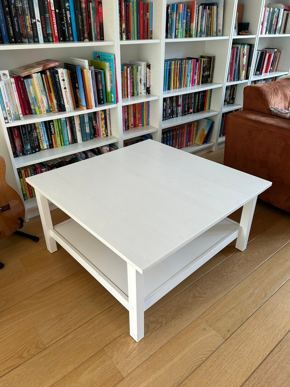 Witte salontafel Ikea Hemnes, Huis en Inrichting, Tafels | Salontafels, Ophalen, Gebruikt, 50 tot 100 cm, Vierkant