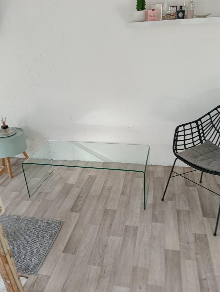 Mooie design salontafel, Huis en Inrichting, Tafels | Sidetables, Ophalen, 100 tot 150 cm, Modern en strak, Glas