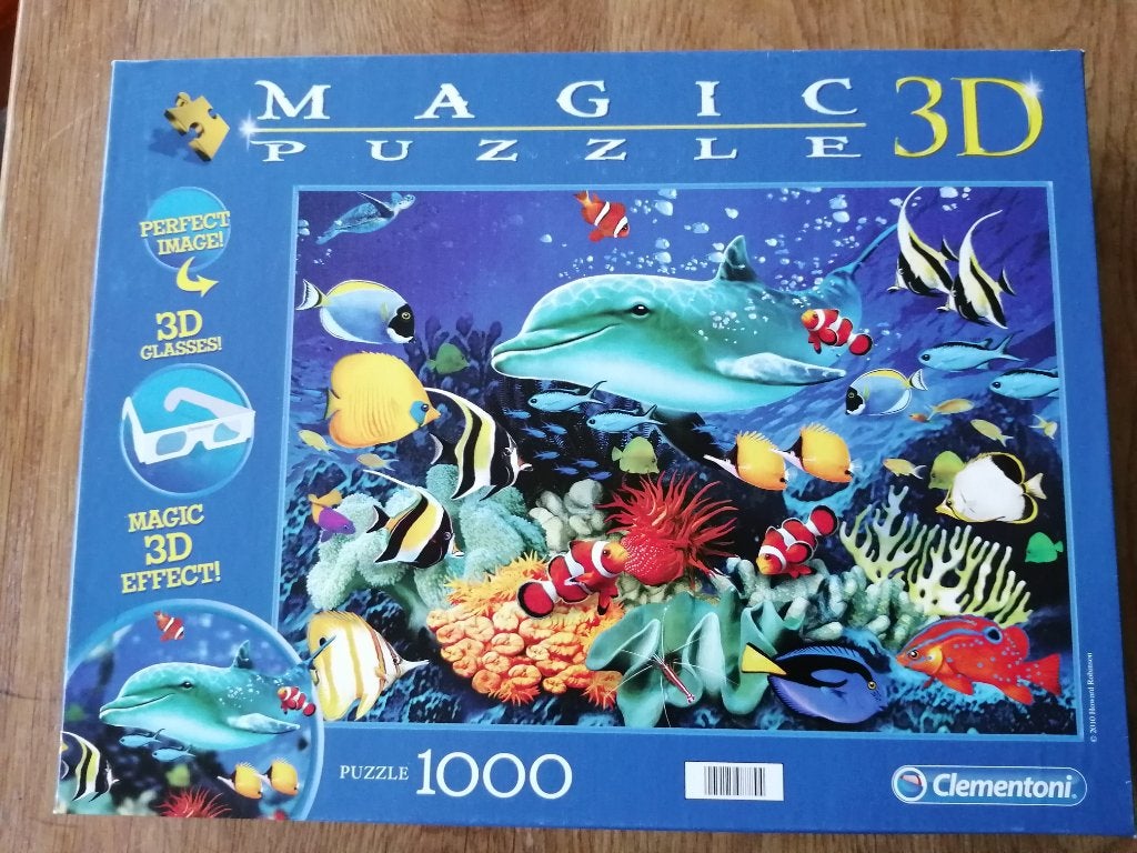 Clementoni 3D Magic puzzel, thema 'Dolphin Reef', Ophalen of Verzenden, 500 t/m 1500 stukjes, Zo goed als nieuw, Rubik's of 3D-puzzel