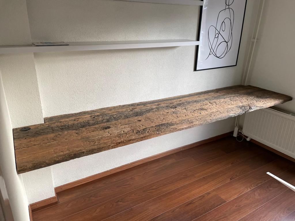 Massief houten wandbureau, Ophalen, Overige typen, Gebruikt, Hout