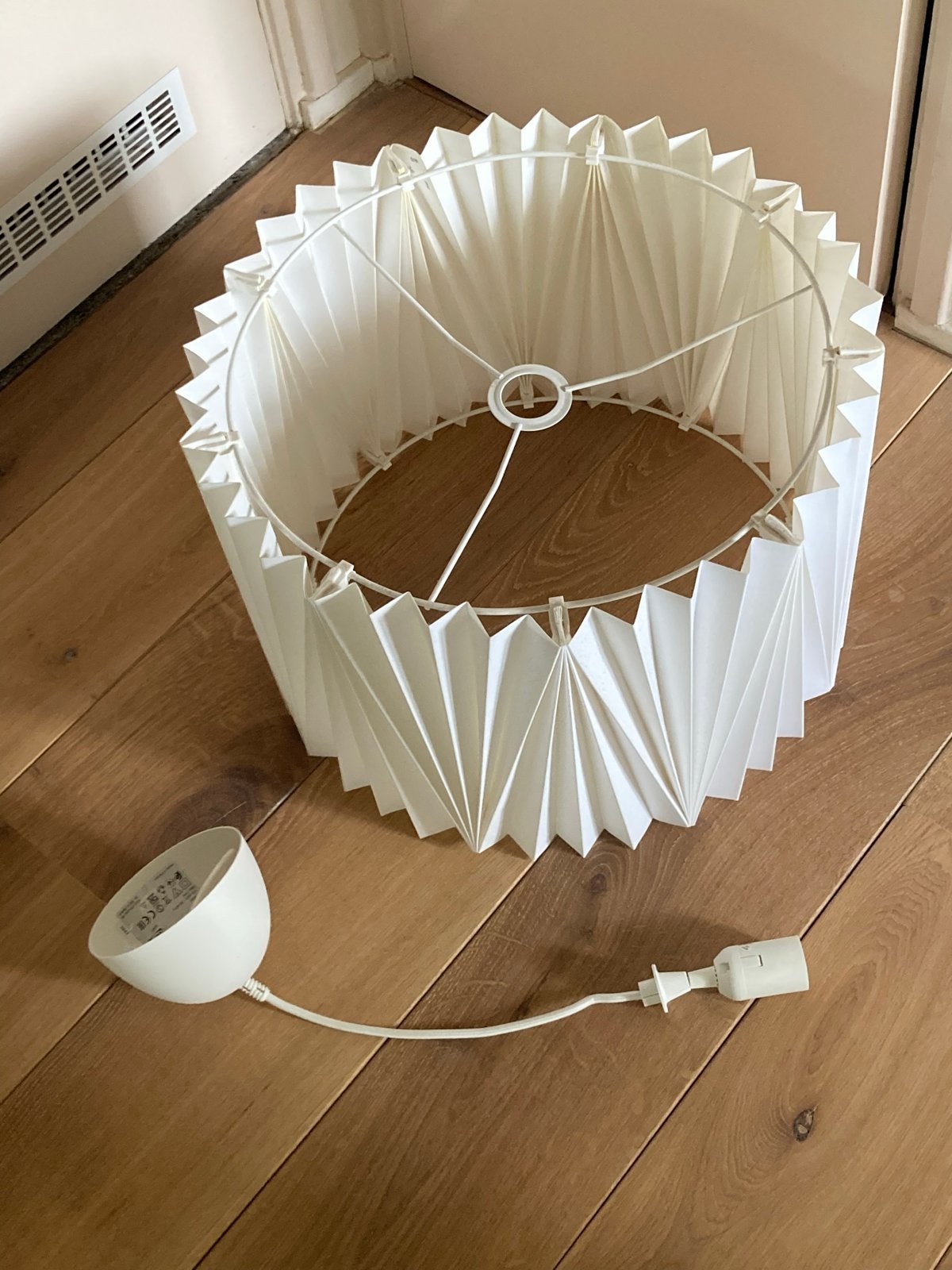 Ikea Kungshult lampenkap - Wit, geplisseerd, Ophalen, Overige typen, Wit, Rond