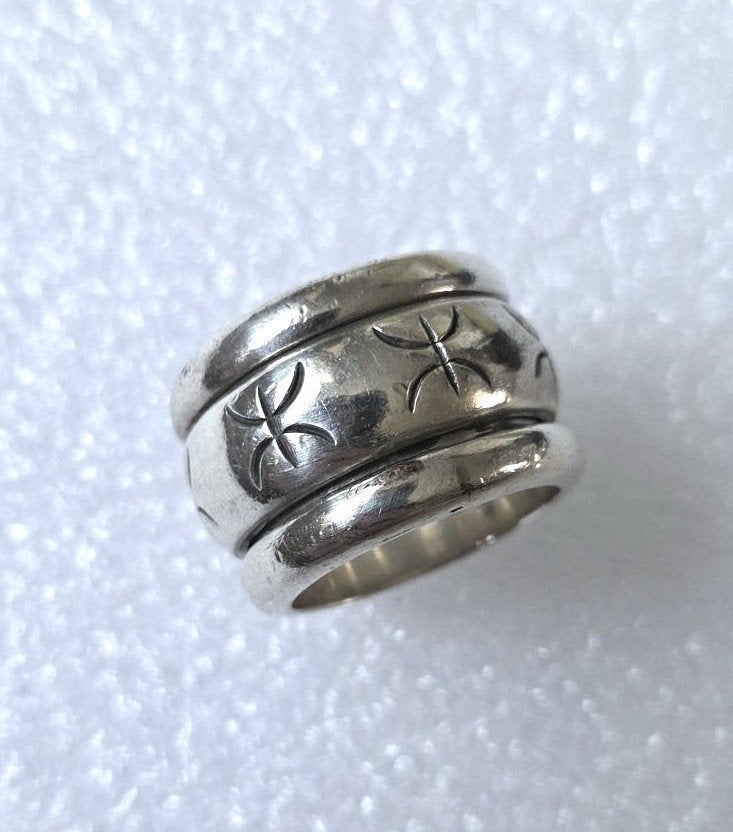Maat 18 - Mooie zilveren SPINNER (925) ring, Ophalen, 18 tot 19, Zo goed als nieuw, Dame of Heer