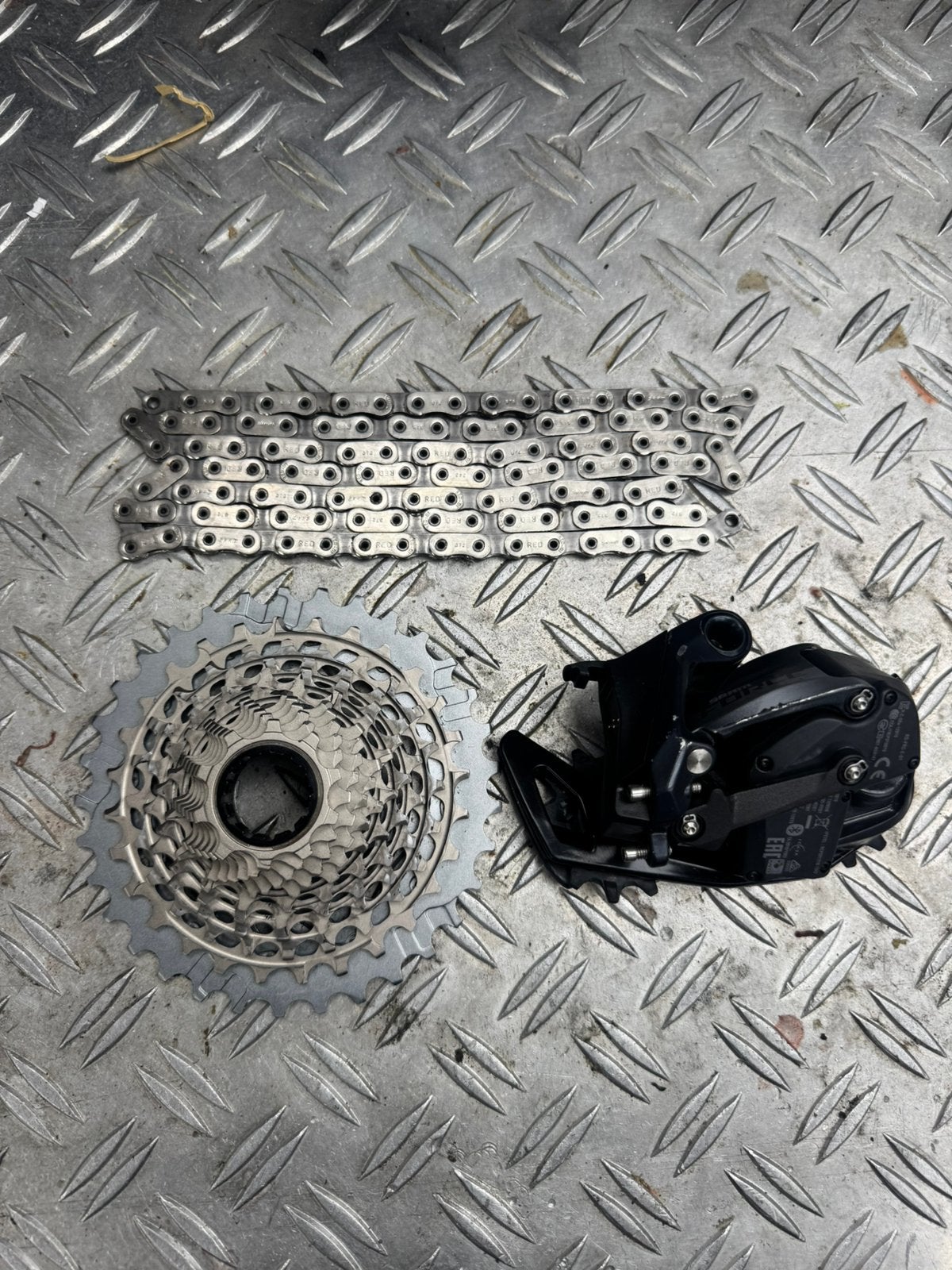 Sram Red/Force ketting, cassette, a-derailleur, Fietsen en Brommers, Ophalen of Verzenden, Zo goed als nieuw