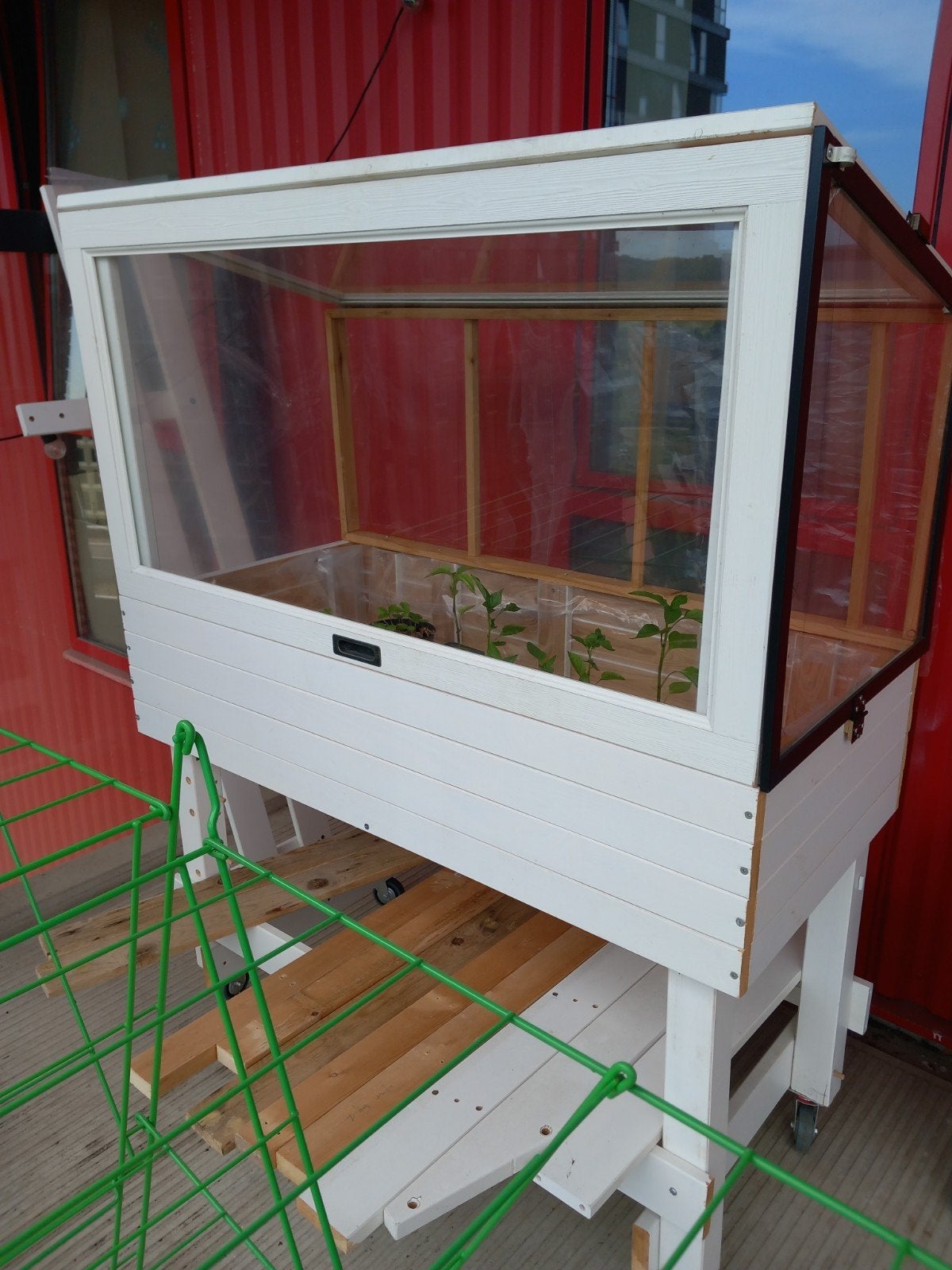 DIY Groentekas op wielen - Moestuinbak - Kweekkas, Ophalen, Overige materialen, Gebruikt, Folie