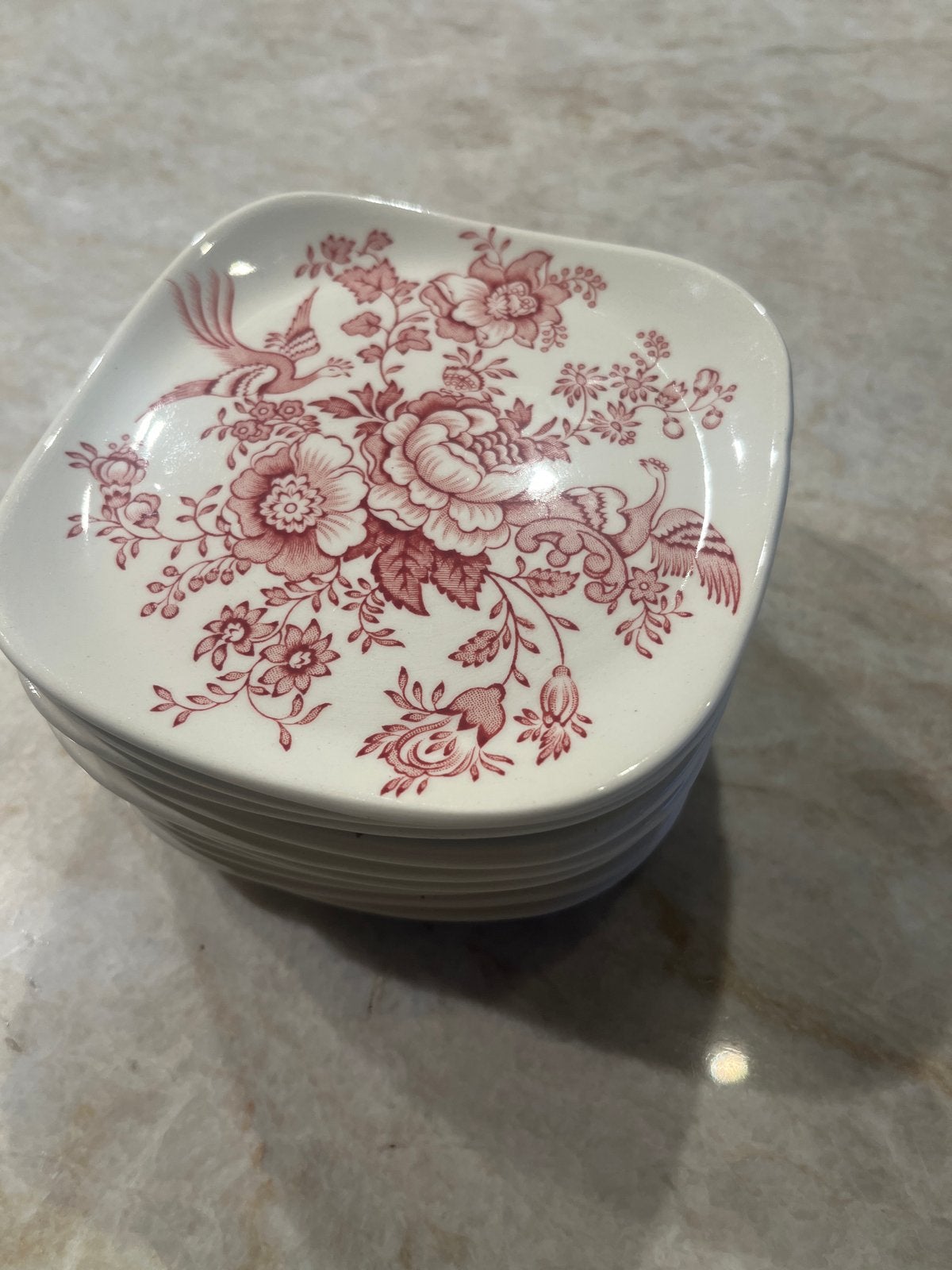 11x Mason's Stratford Ironstone Pink bordjes 13 cm, Ophalen