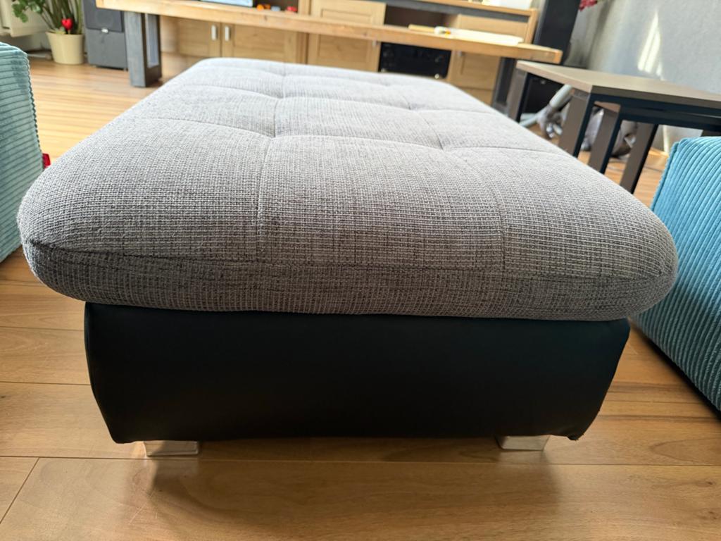 Grijze hocker met bergruimte, Huis en Inrichting, Stoelen, Ophalen, Gebruikt, Grijs, Stof