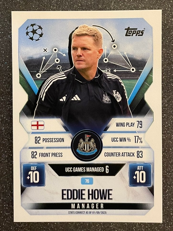 Topps MA EXTRA 25/26  MANAGER  EDDIE HOWE  NEWCASTLE UNITED, Verzenden, Zo goed als nieuw, Plaatje