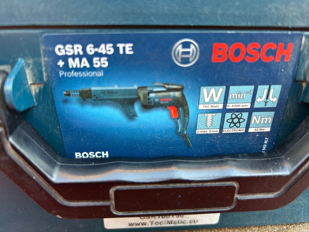 Bosch Professional GSR 6-45 TE + MA 55 Dieptebegrenzer, Ophalen of Verzenden, Gebruikt, Boor- en Schroefmachine