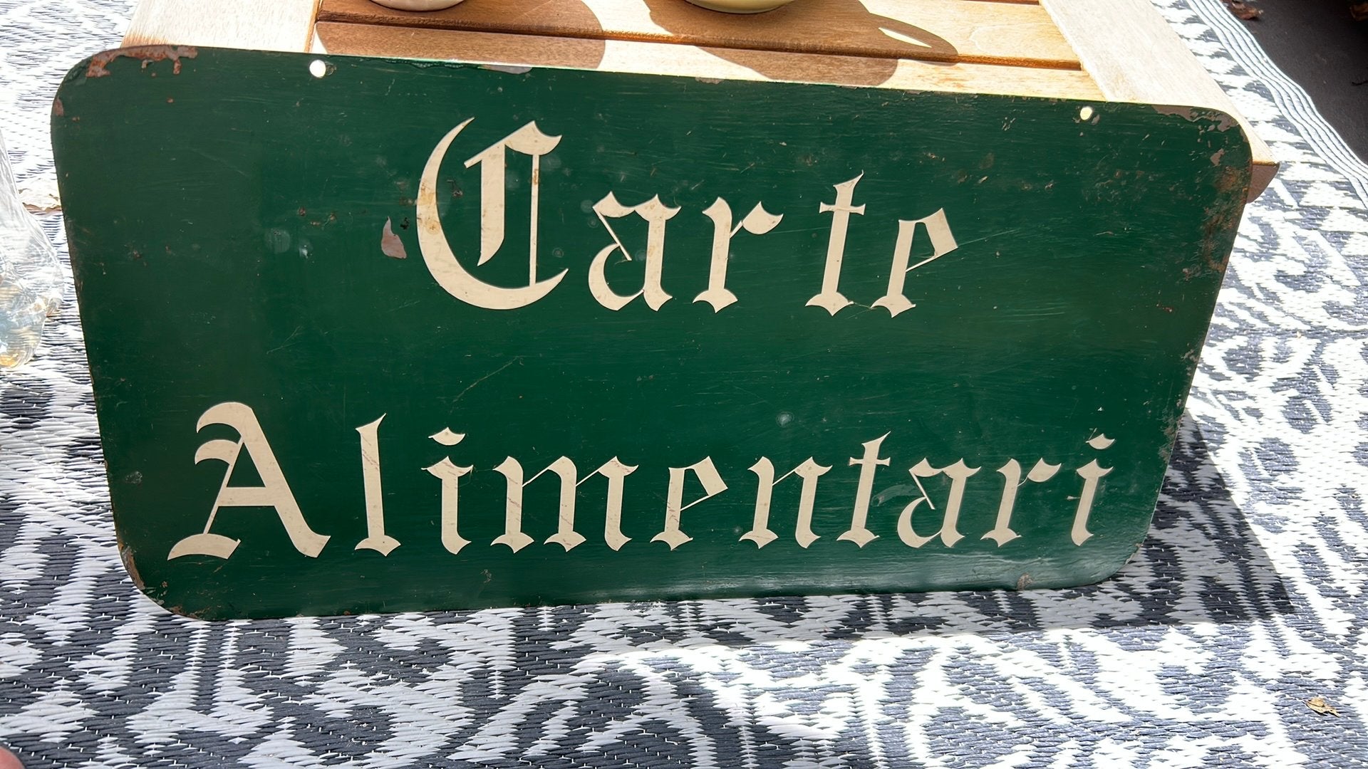 Prachtig groen metalen decoratief bord, Ophalen of Verzenden