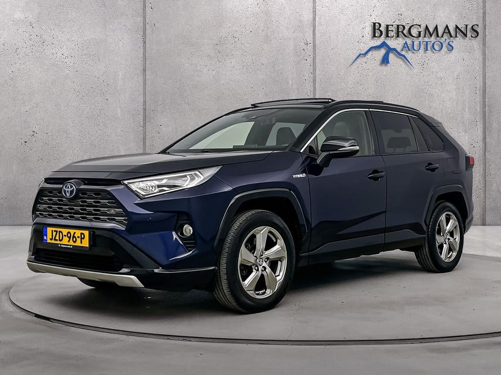 Toyota RAV4 2.5 Hybride // SCHUIFDAK // ELECTRISCHE ACHTERKL, 4 cilinders, 2487 cc, Blauw, Leder en Stof