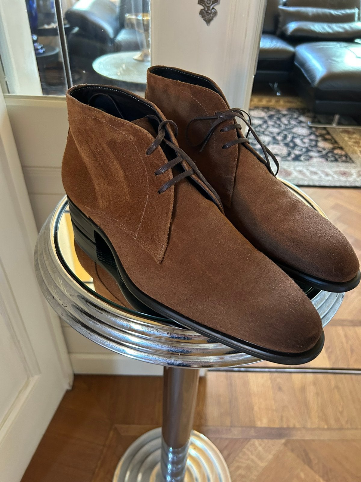 Giorgio Bruin suède schoenen M42 ‘nieuw’, Bruin, Nieuw, Ophalen of Verzenden, Veterschoenen