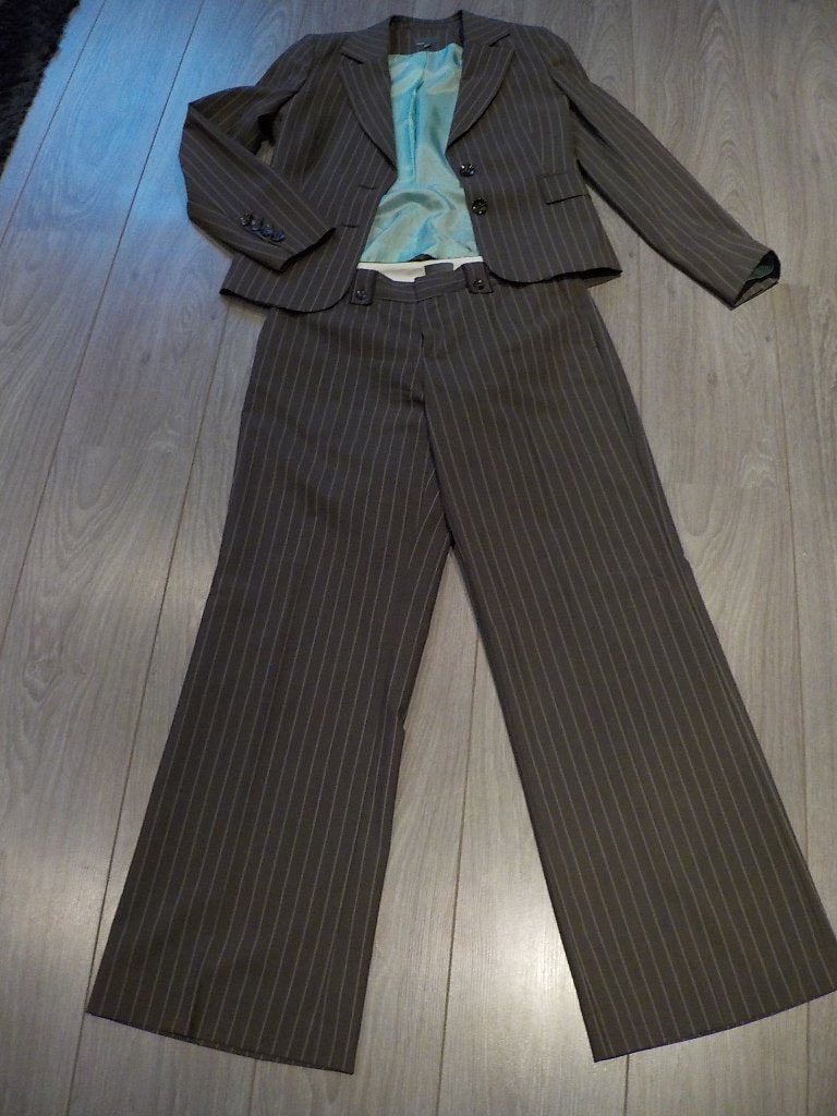 chic krijtstreep pak mexx + wikkeltop miss etam – maat 38/m, Maat 38/40 (M), Ophalen of Verzenden, Zo goed als nieuw, Grijs