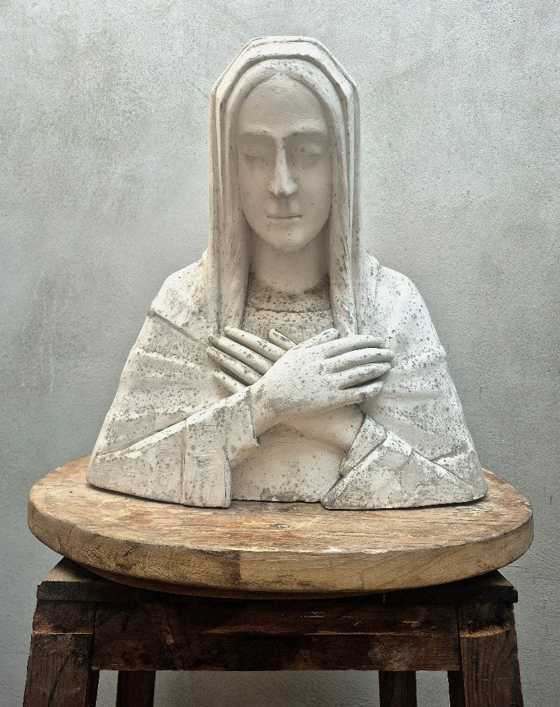 Madonna - Georges Vandemoortele, Gips, Buste, Ophalen of Verzenden, 20 - 50 cm