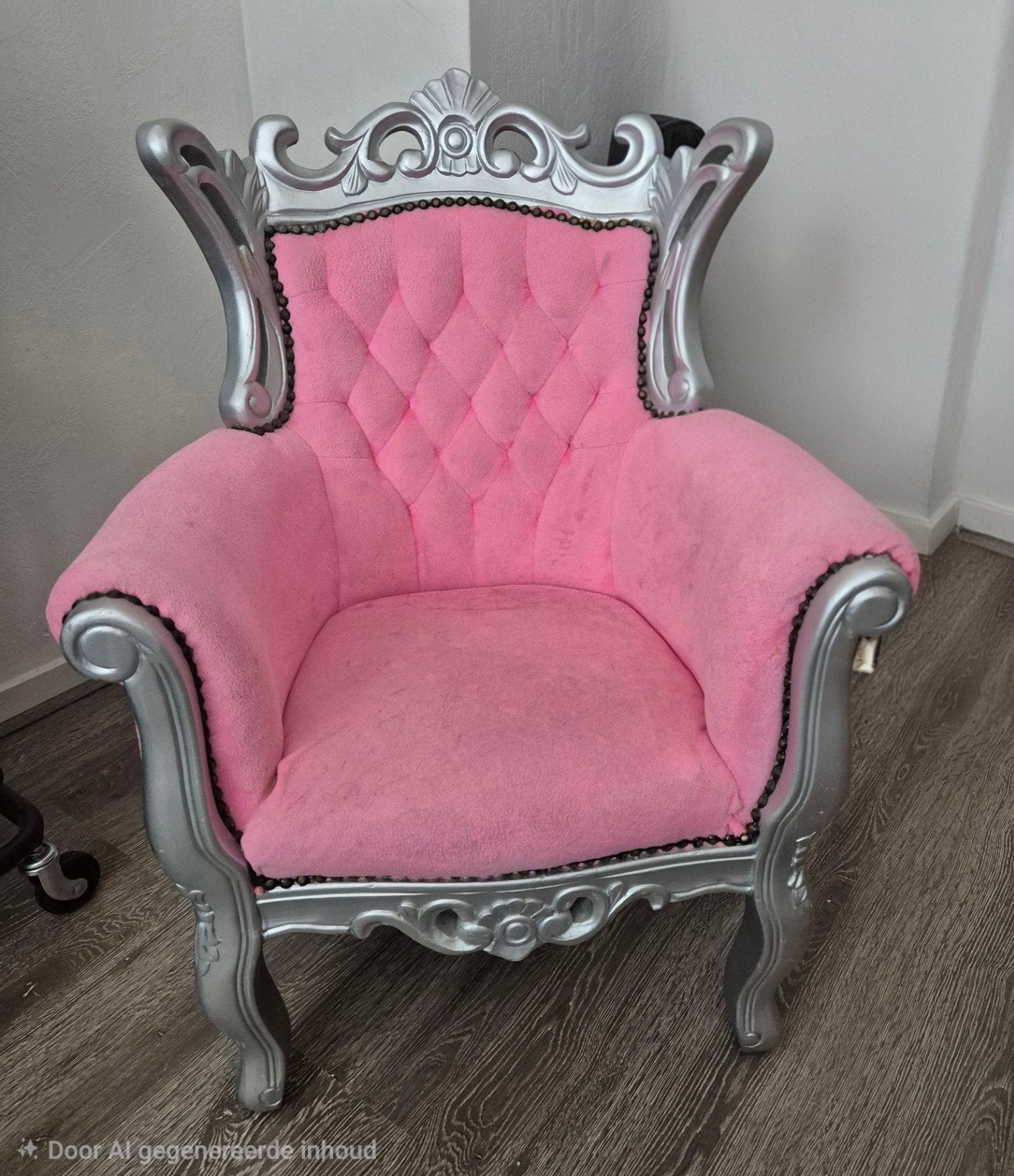 Roze Barok Fauteuil - Kinderstoel, Hout, Minder dan 50 cm, Gebruikt, Minder dan 75 cm