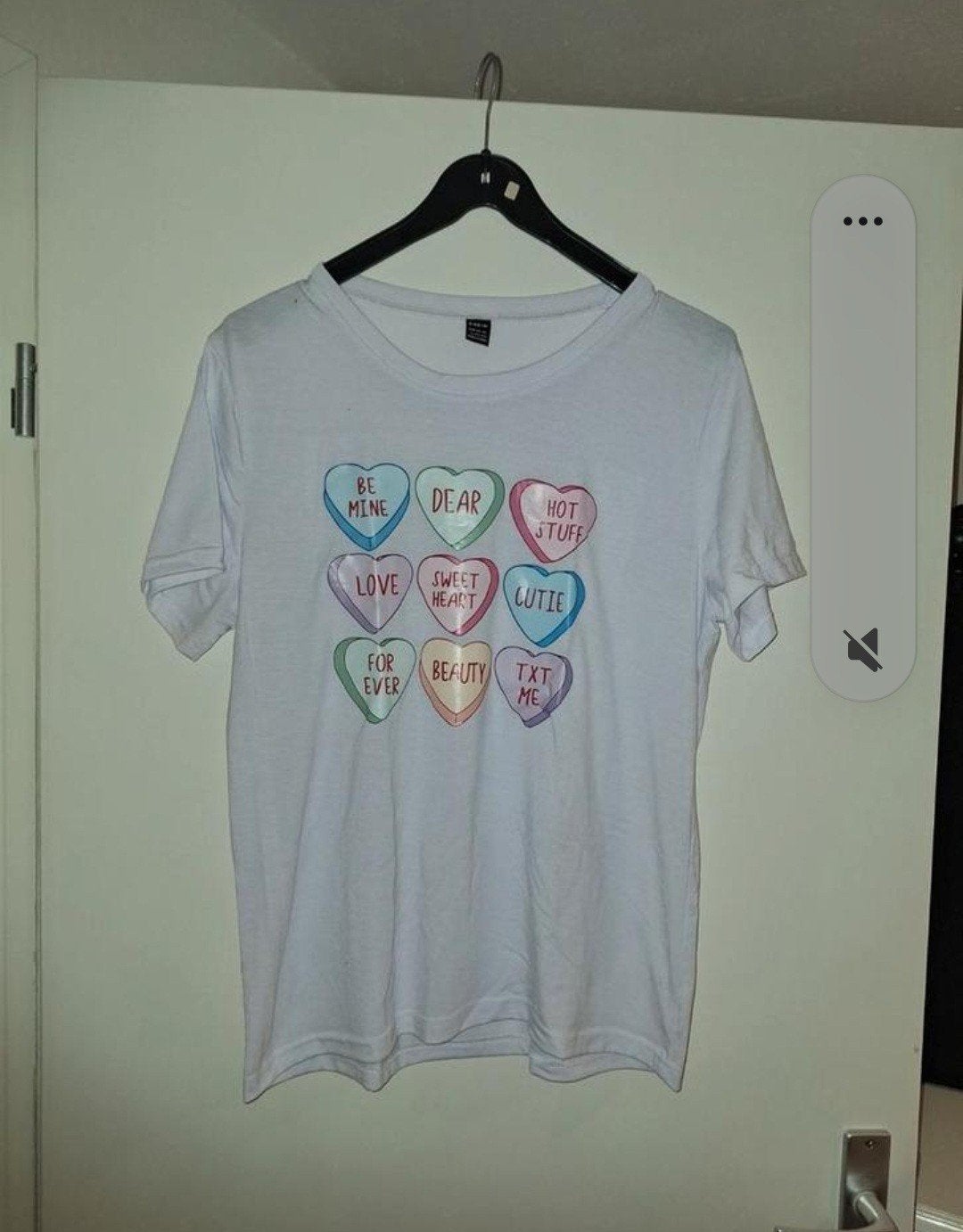 Wit hartjes shirt Shein maat L, Wit, Maat 42/44 (L), Ophalen of Verzenden, Zo goed als nieuw