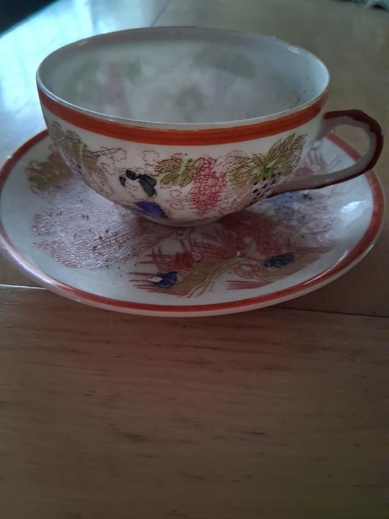 TK ouderwetse Chinese kop&schotel, Antiek en Kunst, Antiek | Servies los, Ophalen