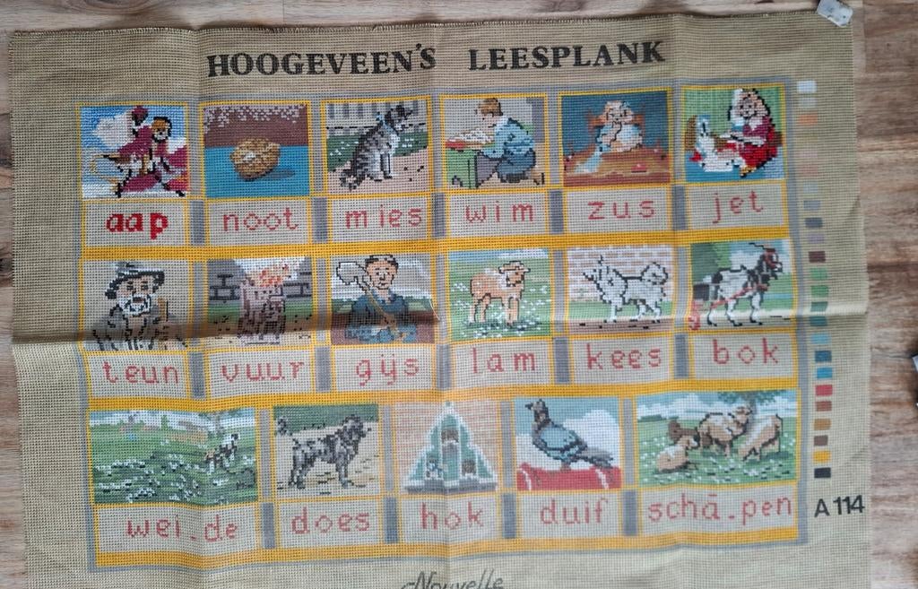 Borduurstramien Leesplank Aap Noot Mies, Ophalen of Verzenden