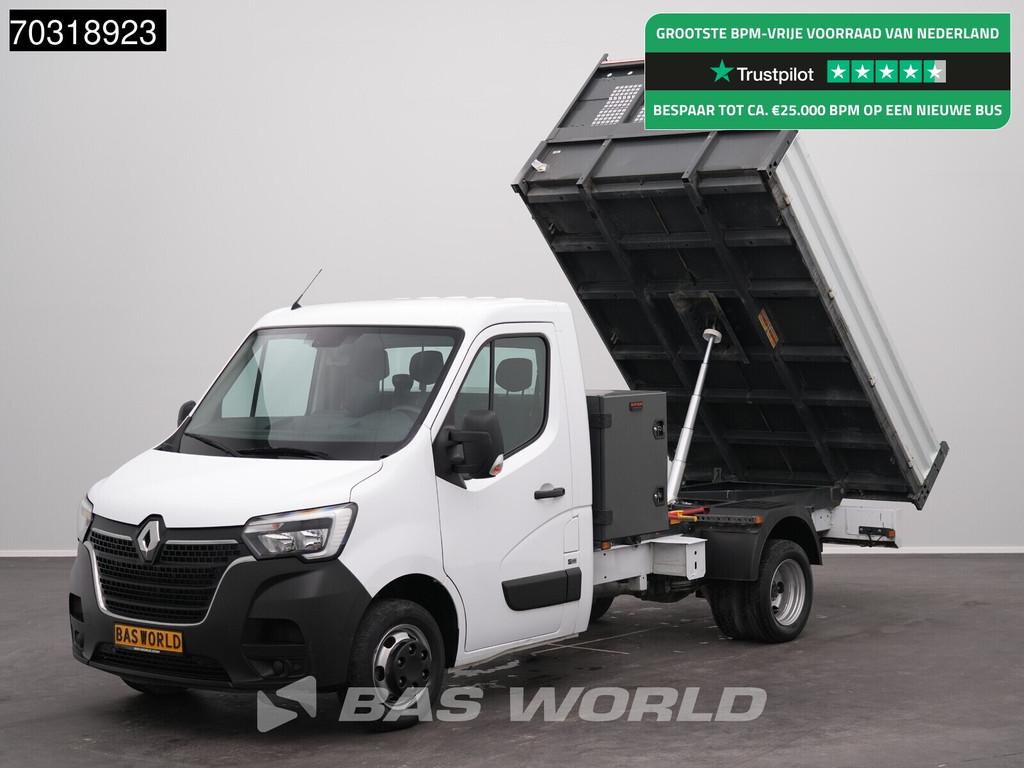Renault Master 130PK Open Laadbak met Kist Dubbellucht 3,5t, Auto's, Stof, Gebruikt, Euro 6, 4 cilinders