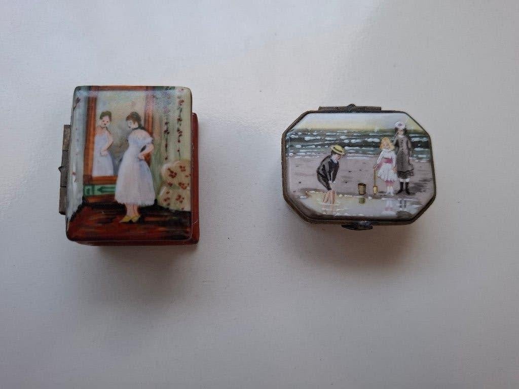 Twee stuks bijzondere miniatuur doosjes voor de verzamelaar., Ophalen of Verzenden