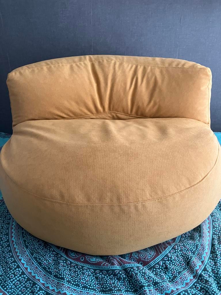 Comfortabele zitzak/fauteuil in okergeel, Ophalen, Zo goed als nieuw, Geel, Zitzak