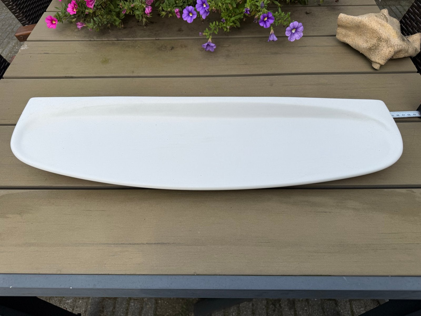 Mat witte stenen planchet voor badkamer of toilet, Ophalen, Gebruikt, Overige typen, 50 tot 100 cm