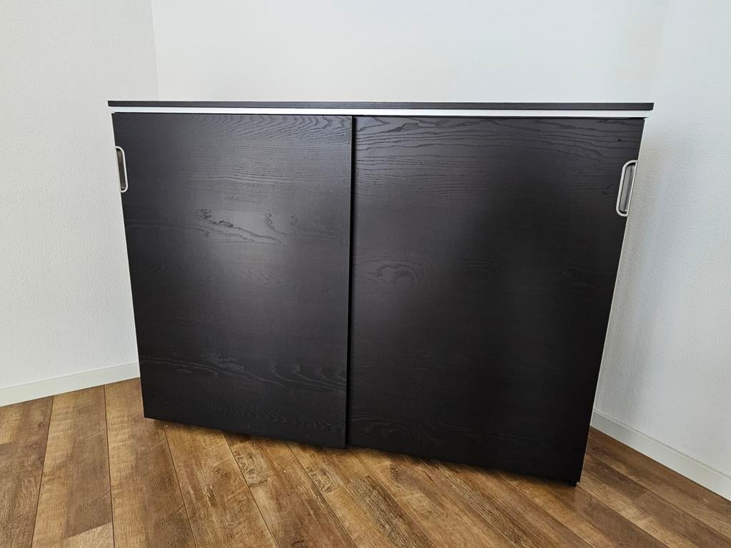 Zwarte schuifdeurkast Galant Ikea 160x120cm, Ophalen, Zo goed als nieuw, 25 tot 50 cm, Minder dan 100 cm