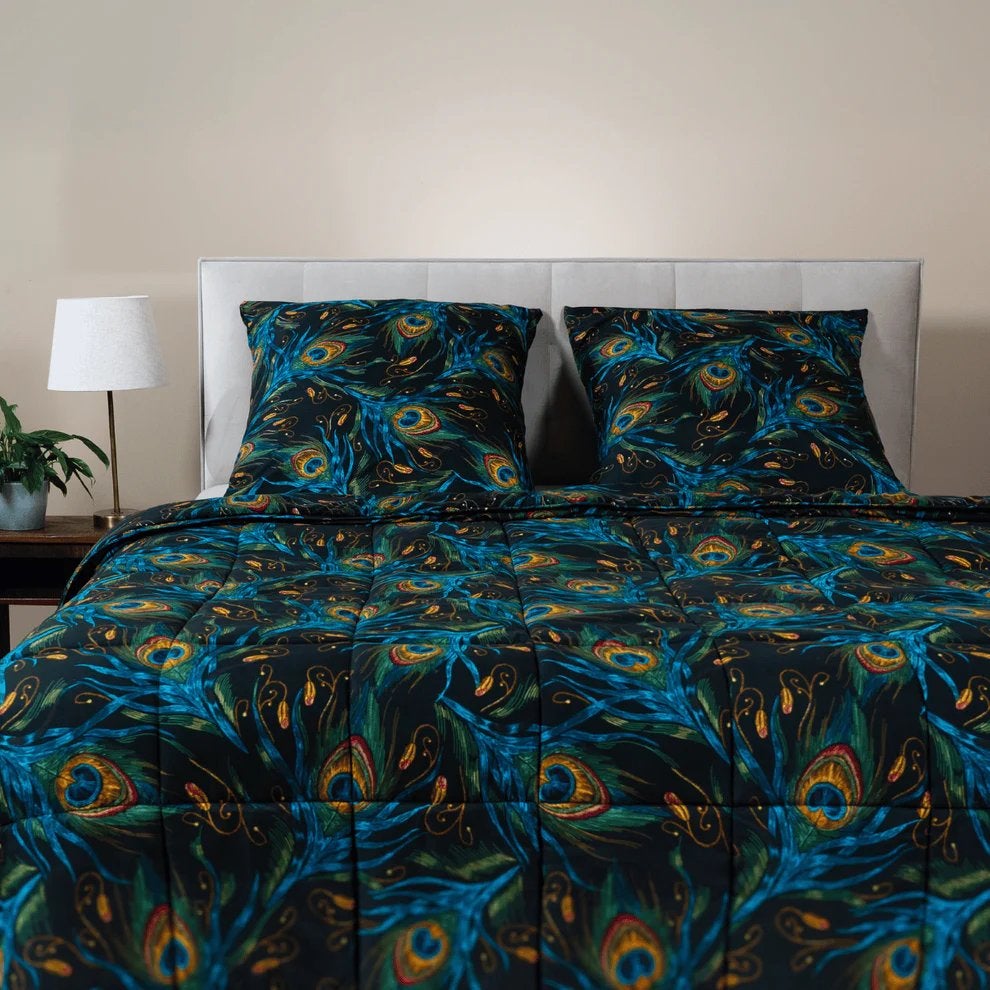 Zelesta Peacock feather dekbed NIEUW, Overige kleuren, Ophalen of Verzenden, Deken of Dekbed, Nieuw