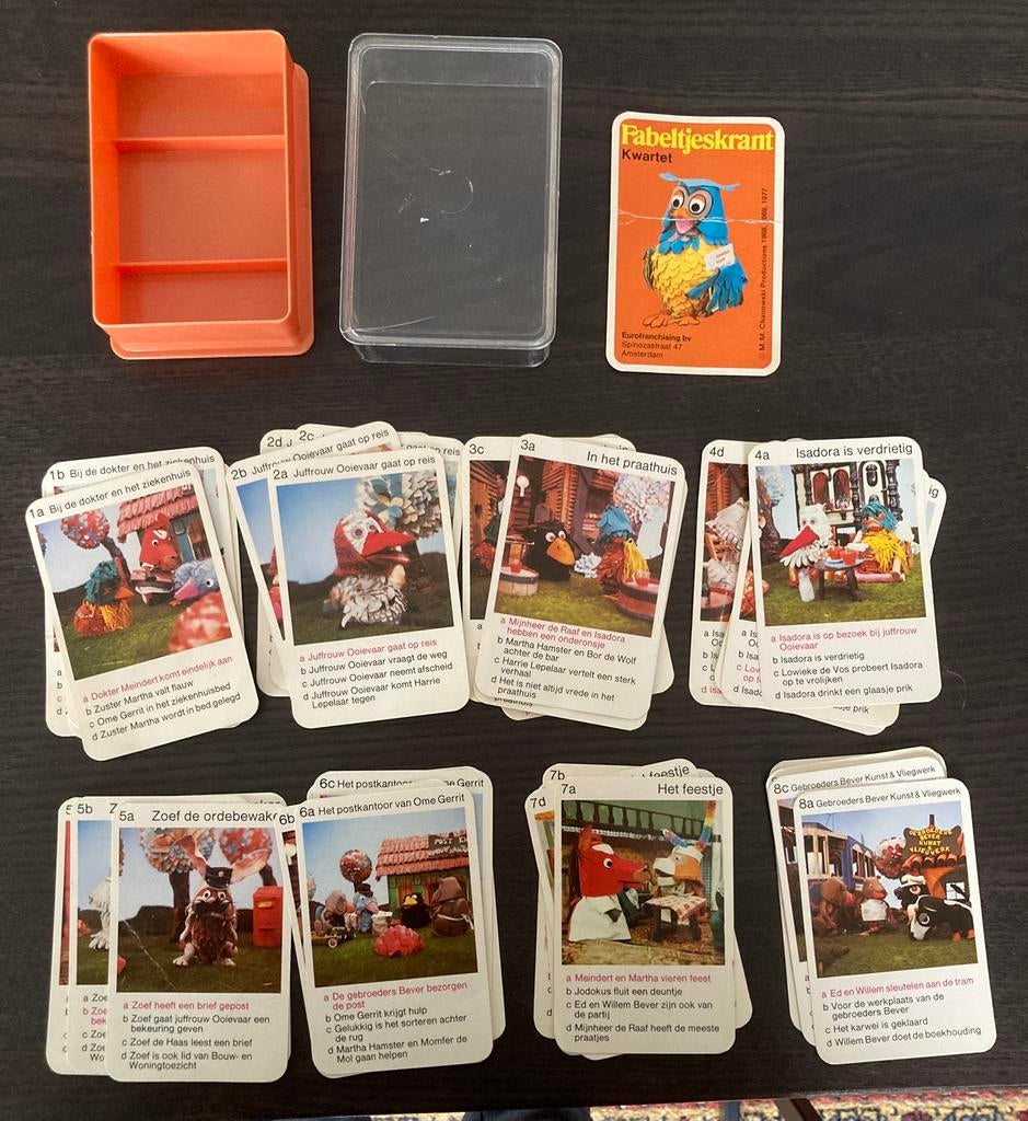 Vintage jaren ‘60/‘70 Fabeltjeskrant kwartet, Verzamelen, Speelkaarten, Jokers en Kwartetten, Ophalen of Verzenden, Gebruikt, Kwartet(ten)
