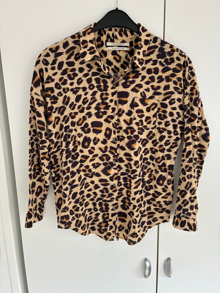 Mooie panterprint blouse  van Scotch & Soda, als nieuw, Ophalen of Verzenden, Zo goed als nieuw, Bruin