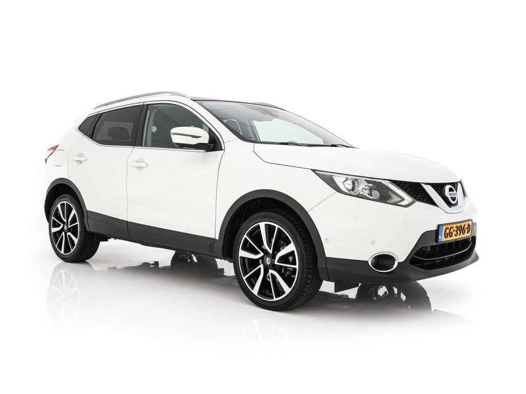 Nissan QASHQAI 1.2 Tekna *PANO | LEATHER | TOPVIEW | BLINDSP, Auto's, Nissan, Voorwielaandrijving, Euro 5, Gebruikt, Zwart