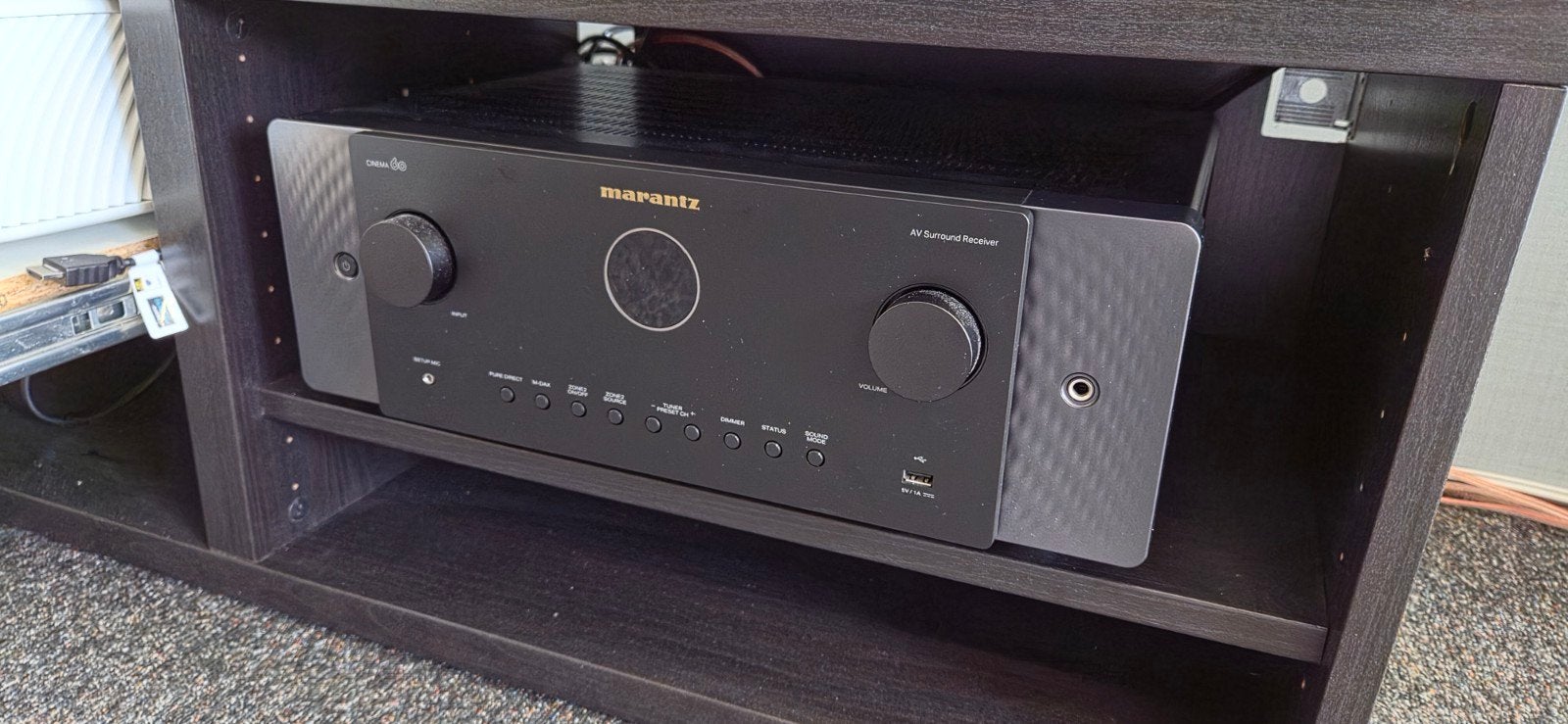 Marantz Cinema 60 AV receiver zwart – zonder DAB – met doos, Marantz, Ophalen of Verzenden, Zo goed als nieuw, 120 watt of meer