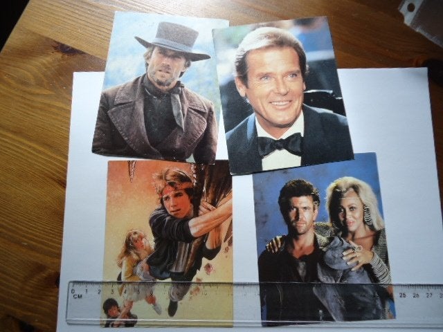 sticker oud FILM VIDEO Eastwood James bond tina turner bond, Verzenden, Zo goed als nieuw, Bedrijf of Vereniging