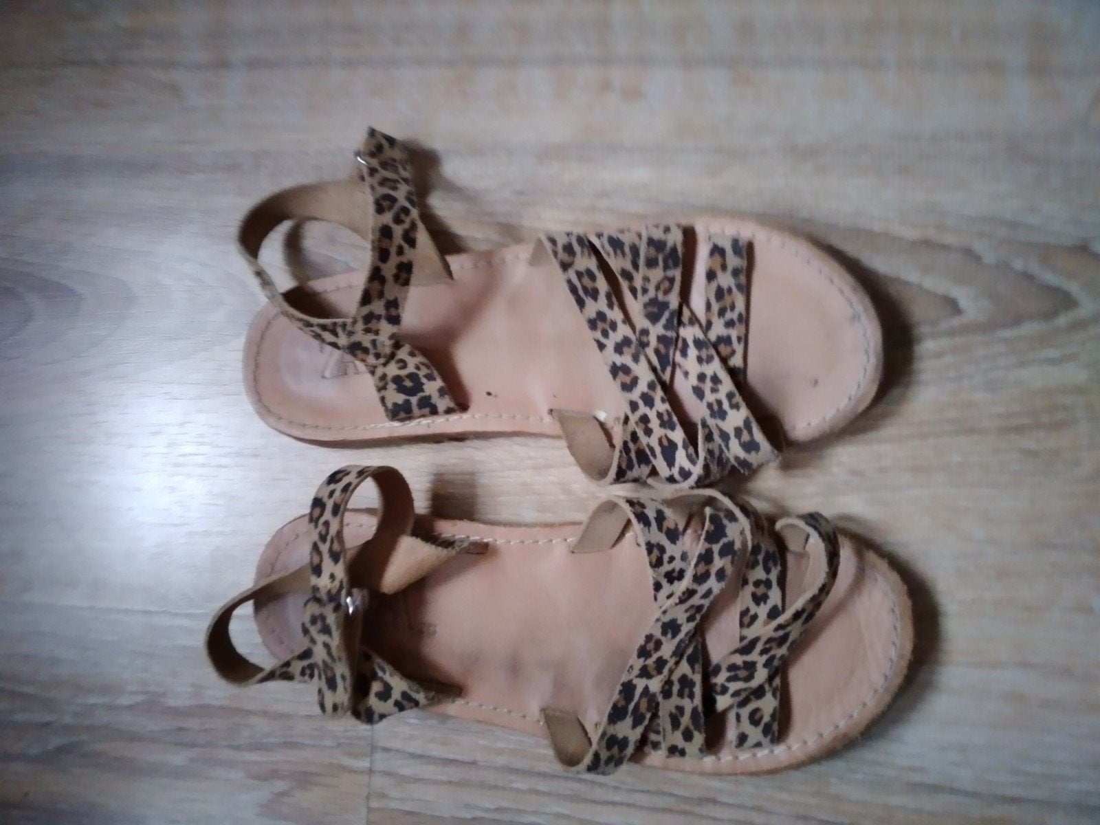 zgan sandalen panterprint van Zara maat 36, Bruin, Zara, Zo goed als nieuw, Sandalen of Muiltjes