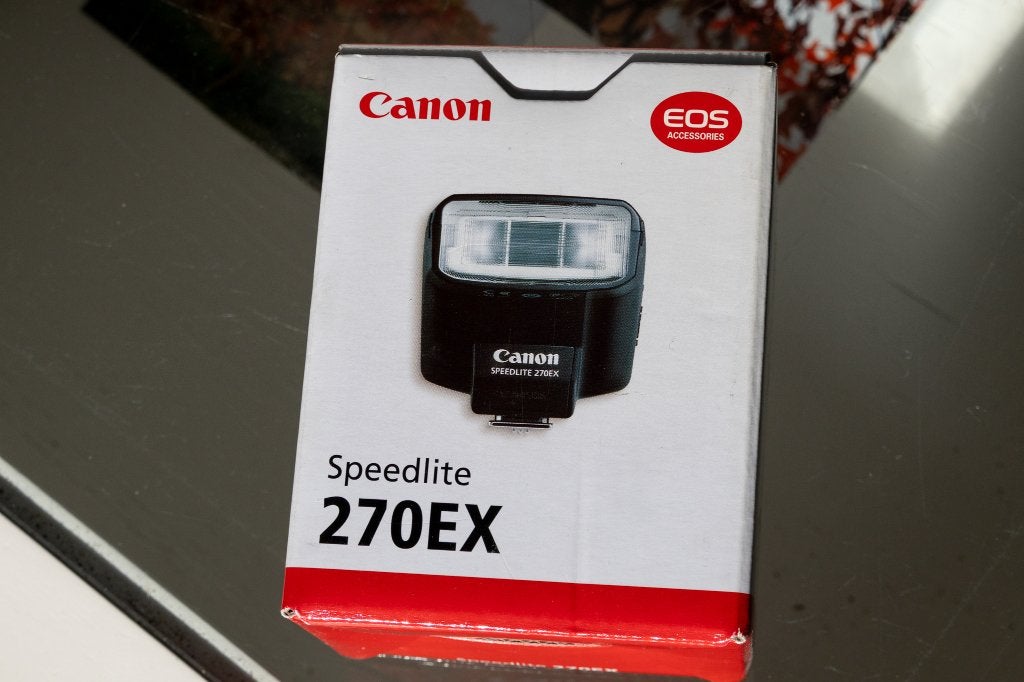 Canon Speedlite 270 EX (Doos compleet excl. Flitser), Canon, Inclusief tas/hoes, Canon, Nieuw