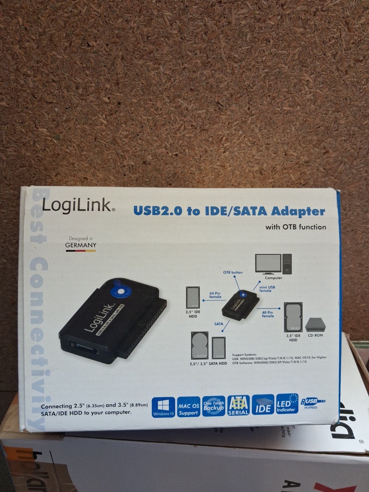 LogiLink USB 2.0 naar IDE/SATA Adapter met OTB functie, Computers en Software, Ophalen of Verzenden
