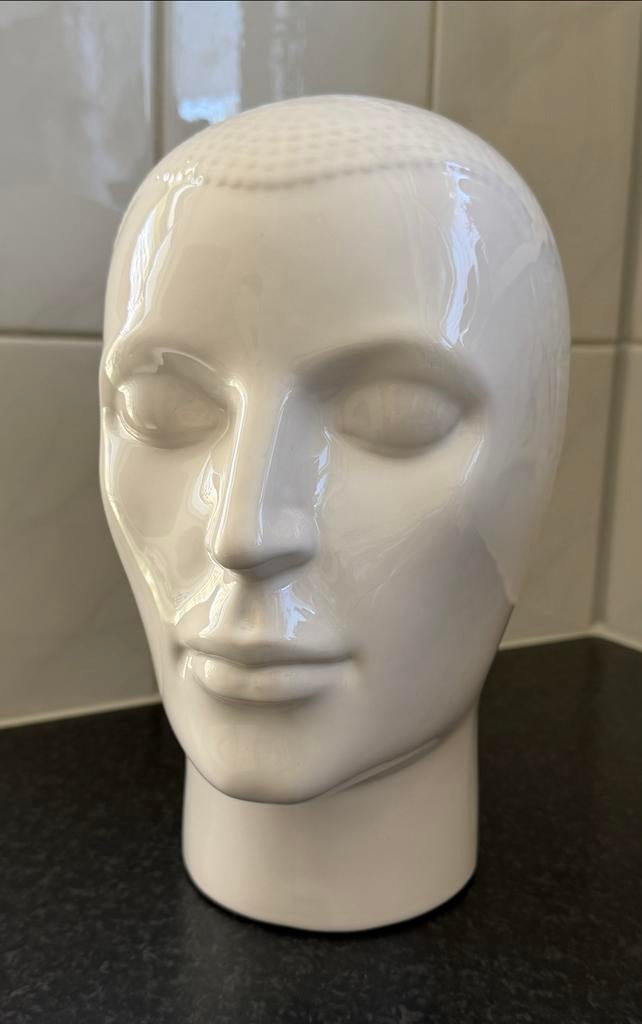 Vintage Royal Crown Porseleinen Mannequin Hoofd Wit, Ophalen of Verzenden
