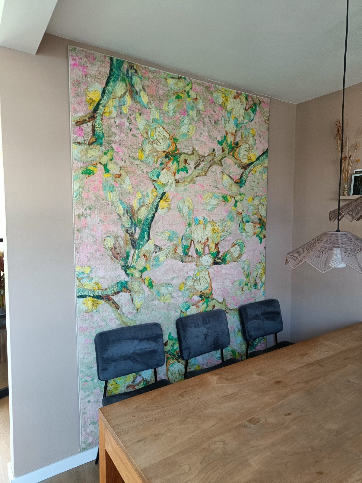 Vloerkleed Karwei roze bloemen, Ophalen, 150 tot 200 cm, 200 cm of meer, Groen