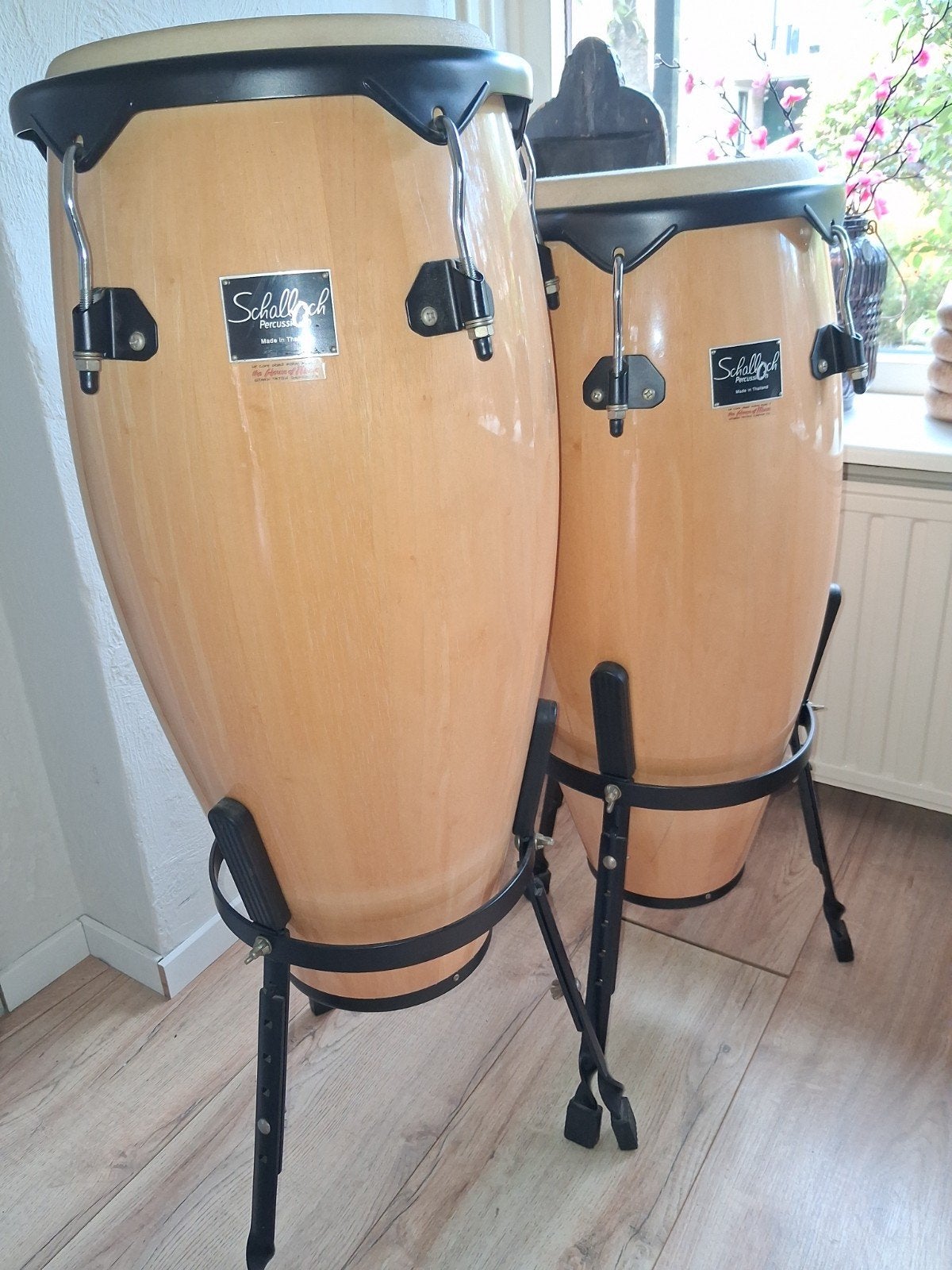 Schalloch Percussion Conga Set met Stands (98cm & 90cm), Ophalen of Verzenden, Gebruikt, Overige merken
