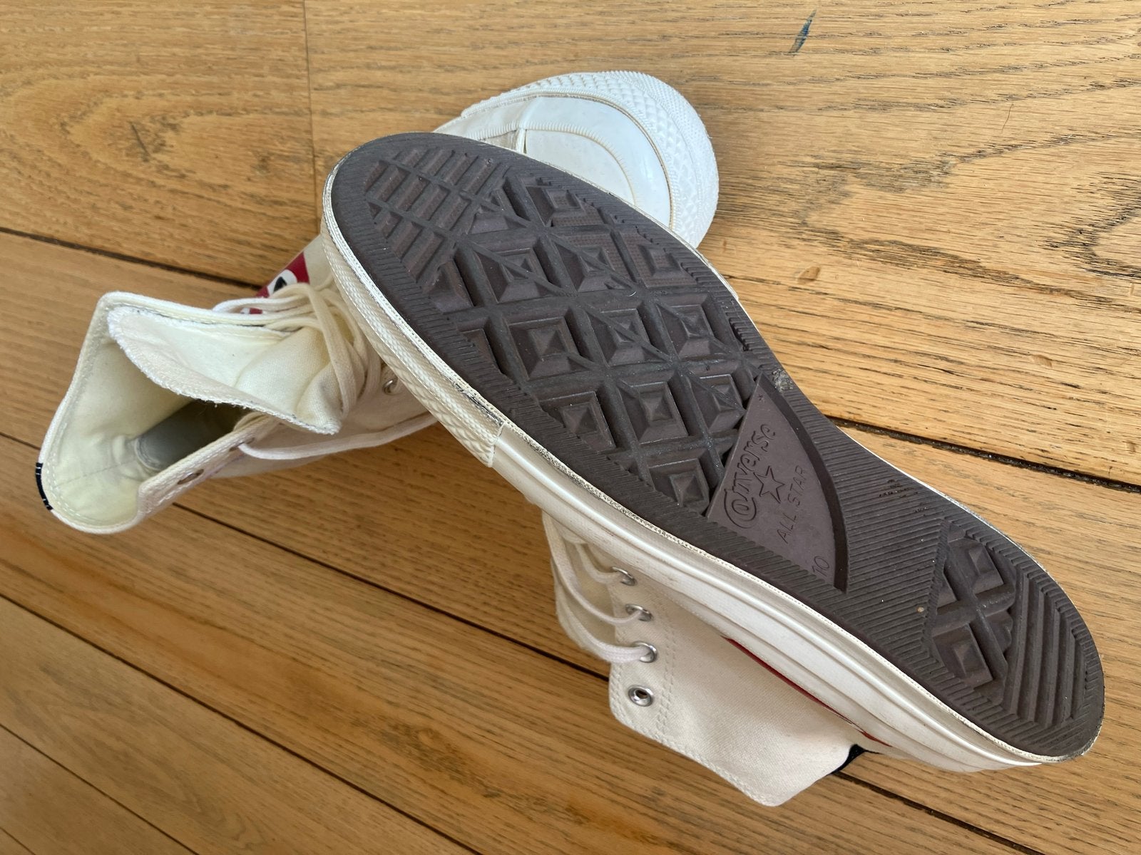 Converse All Stars Wit met Hart - Maat 44, Kleding | Heren, Schoenen, Verzenden, Wit, Sneakers of Gympen, Zo goed als nieuw