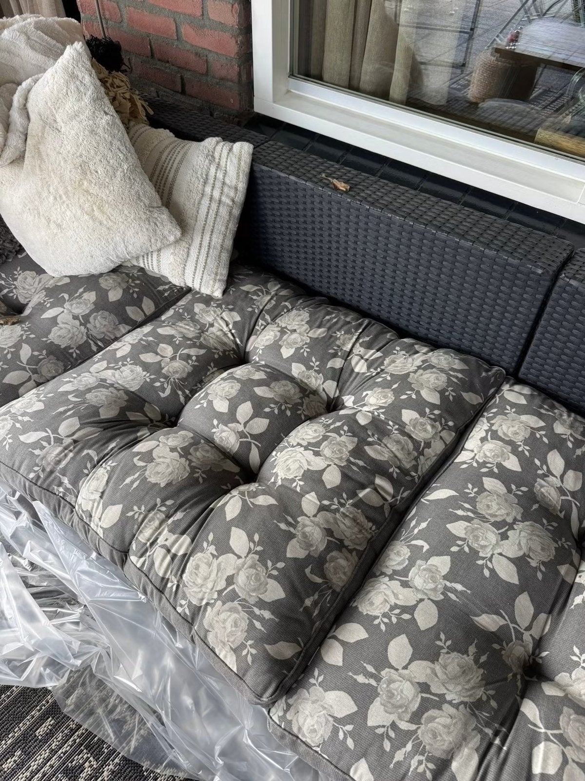 Kussens voor loungeset of palletbank 75 x 75, Tuin en Terras, Ophalen, Zo goed als nieuw