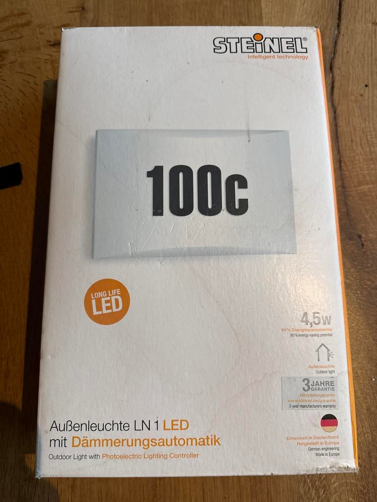 Steinel LN 1 LED Buitenlamp met Schemerschakelaar, Tuin en Terras, Buitenverlichting, Kunststof, Minder dan 50 watt, Wandlamp