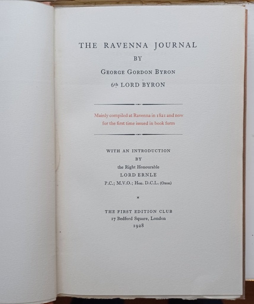 Lord Byron - The Ravenna Journal, Ophalen of Verzenden, Gelezen