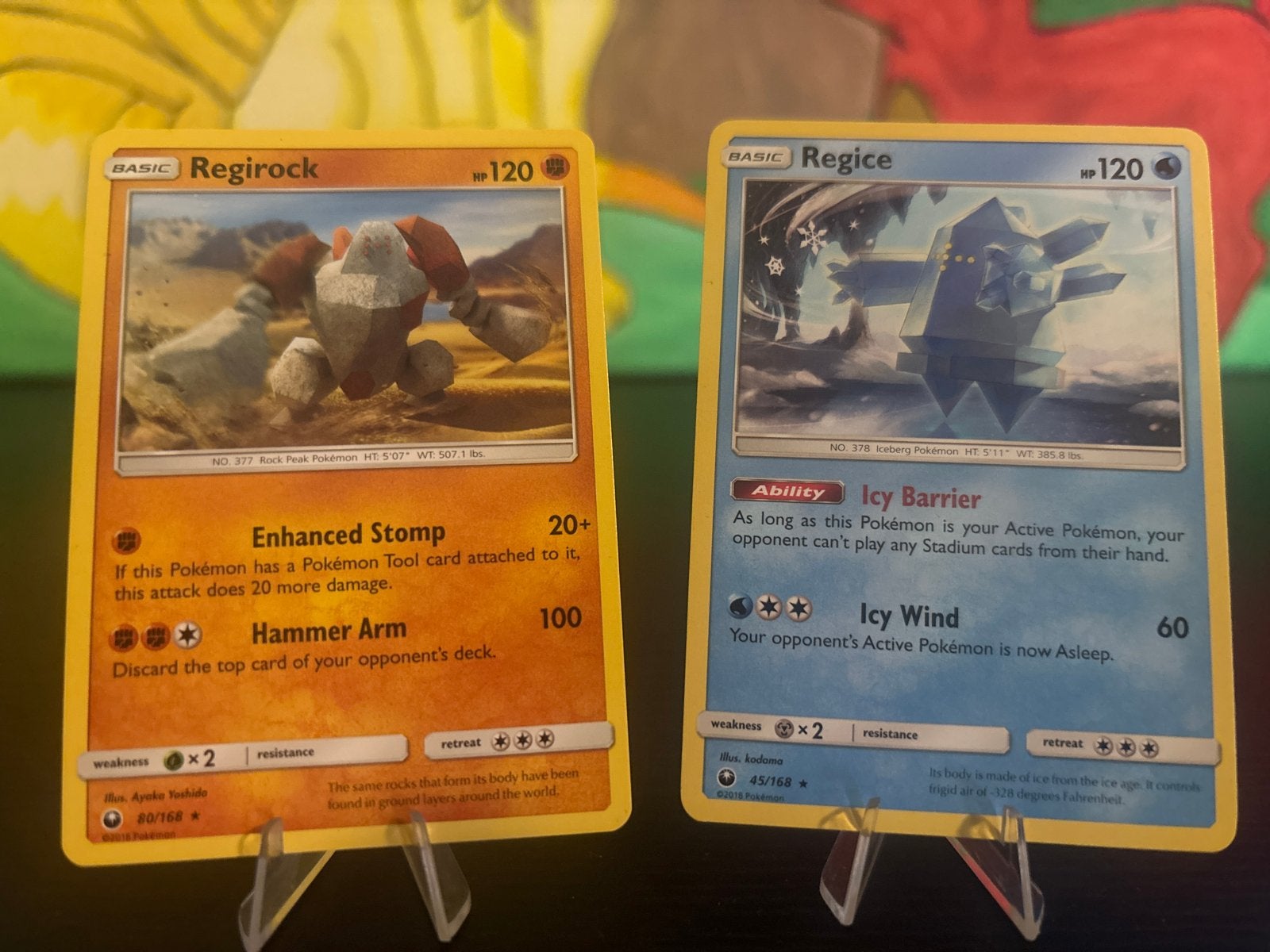 Celestial Storm - Pokémon kaarten Regirock & Regice, Ophalen of Verzenden, Gebruikt, Meerdere kaarten